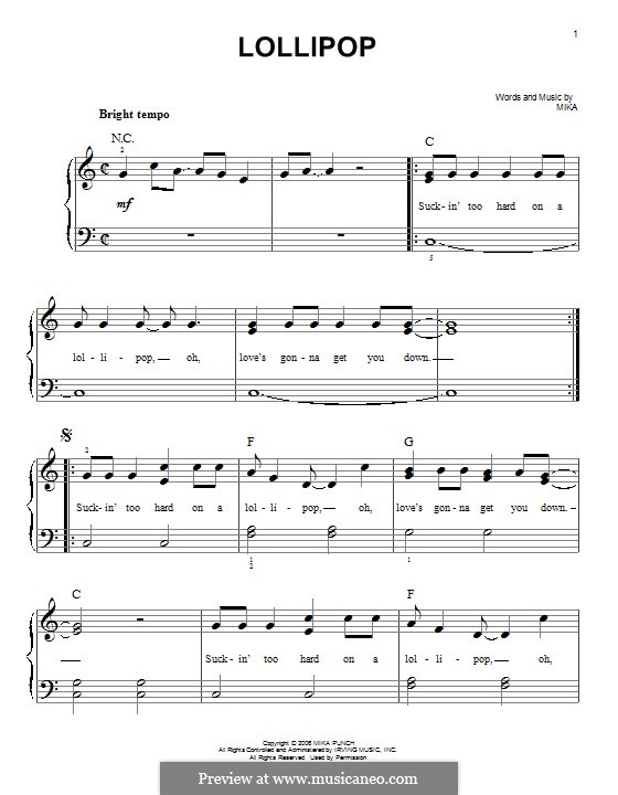 Lollipop: For piano by Mika