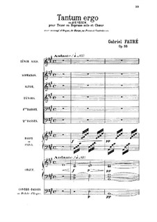 Tantum ergo, Op.55: Full score by Gabriel Fauré