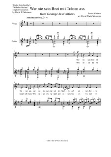 No.2 Wer nie sein Brot mit Tränen ass: For low voice and guitar by Franz Schubert