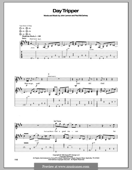 Instrumental version: For guitar with tab by John Lennon, Paul McCartney