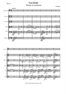 Une larme. Theme et variations for Cello and String orchestra: Score and all parts by Gioacchino Rossini