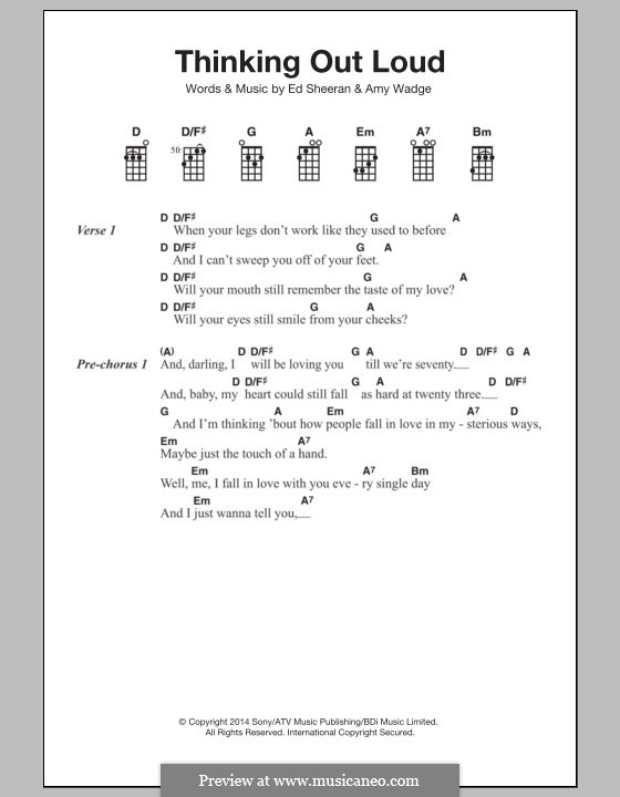 Thinking Out Loud: For ukulele by Ed Sheeran, Amy Wadge