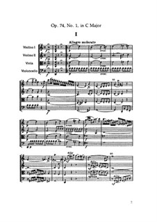 String Quartet No.57 in C Major, Hob.III/72 Op.74 No.1: Full score by Joseph Haydn