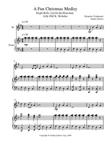 A Fun Christmas Medley: Score for two performers (in B Flat) by folklore, James Lord Pierpont, Unknown (works before 1850)