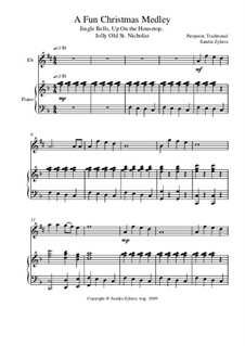 A Fun Christmas Medley: Score for two performers (in E Flat) by folklore, James Lord Pierpont, Unknown (works before 1850)