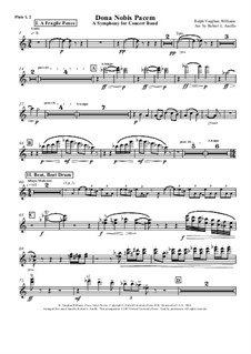 Dona Nobis Pacem: A Symphony for Concert Band: Instrument parts by Ralph Vaughan Williams