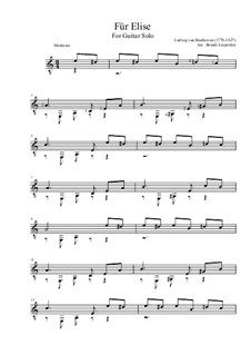 For Elise, WoO 59: For guitar by Ludwig van Beethoven