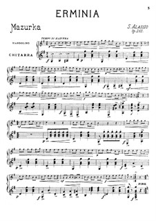 Pieces for Mandolin and Piano, Op.262: Erminia, for mandolin and guitar by Serafino Alassio
