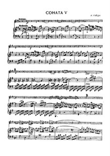 Sonata No.5 in G Major: Full score, Solo part by Joseph Haydn