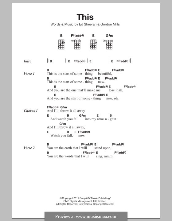This: For ukulele by Ed Sheeran, Gordon Mills