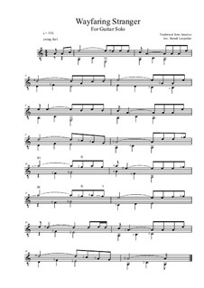 Wayfaring Stranger: For guitar by folklore