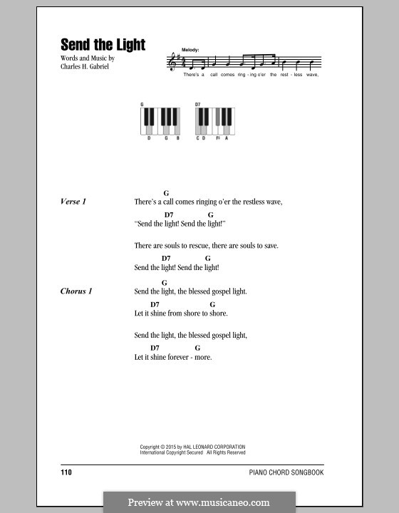 Send the Light: Lyrics and chords by Charles Hutchinson Gabriel
