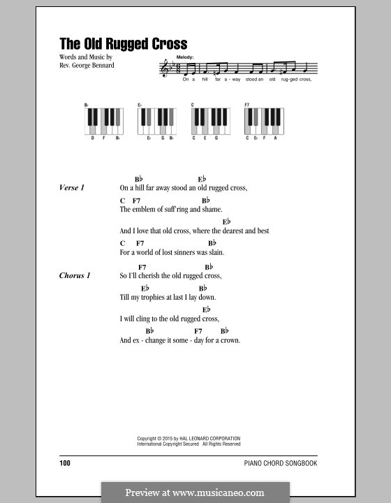 The Old Rugged Cross: Lyrics and chords by George Bennard