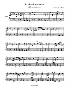 D'abord Mazurka, Op.12: D'abord Mazurka by Franz Joseph Kalburn