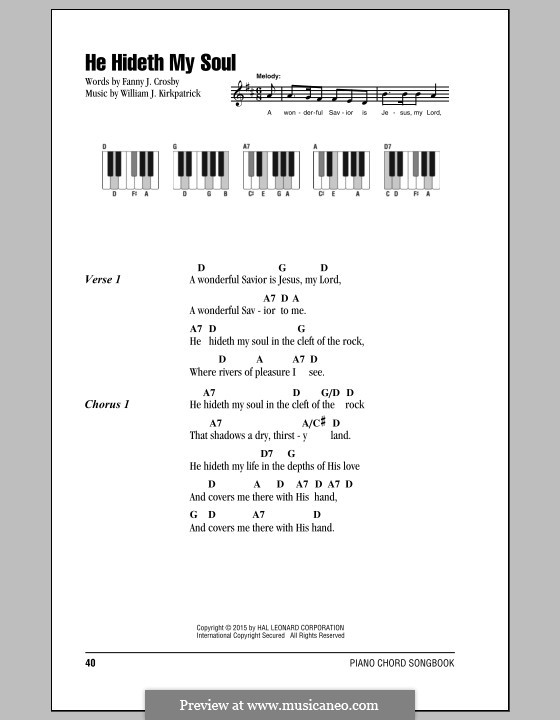 He Hideth My Soul: Lyrics and chords by William (James) Kirkpatrick