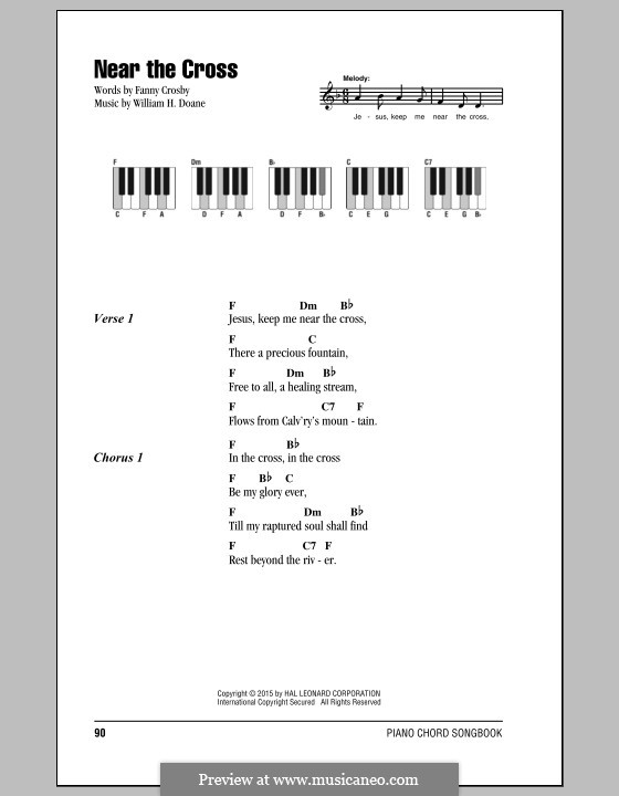 Near the Cross: Lyrics and chords by William Howard Doane