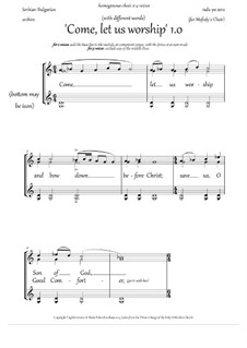 Come, let us worship and bow down (1.0, sev.txt opt., Gm, any choir, 2-4 vx) - EN: Come, let us worship and bow down (1.0, sev.txt opt., Gm, any choir, 2-4 vx) - EN by Unknown (works before 1850), Rada Po