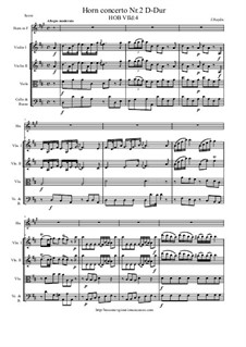 Concerto for Horn and Strings No.2 in D-Dur, Hob.VIId/4: Score and all parts by Joseph Haydn