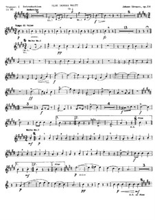 On the Beautiful Blue Danube, Op.314: Trumpet I in B Flat part by Johann Strauss (Sohn)