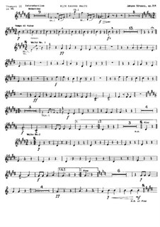 On the Beautiful Blue Danube, Op.314: Trumpet II in B Flat part by Johann Strauss (Sohn)
