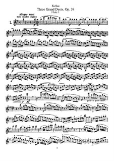 Three Grand Duos for Two Flutes, Op.39: Parts by Friedrich Kuhlau