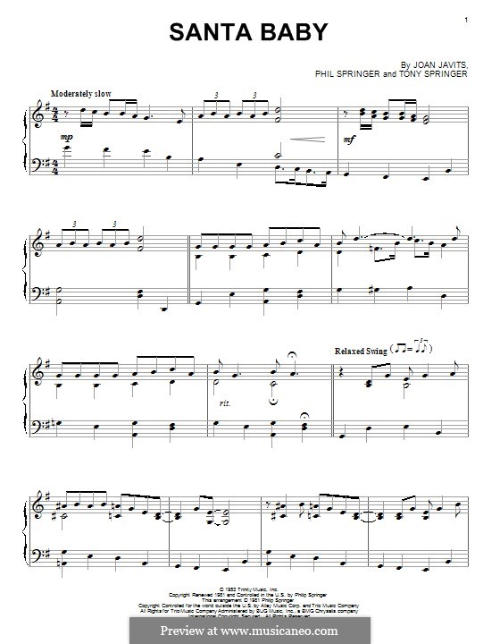 Piano version: For a single performer by Joan Javits, Philip Springer, Tony Springer