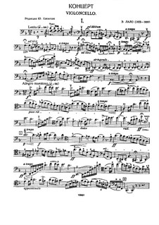 Cello Concerto in D Minor: Movement I – cello part by Édouard Lalo