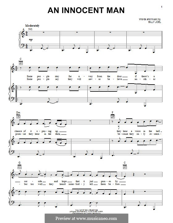 An Innocent Man: For voice and piano (or guitar) by Billy Joel