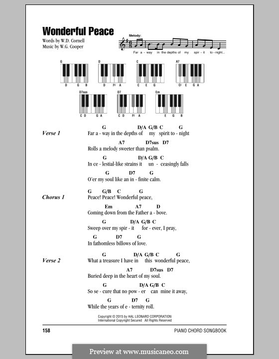 Wonderful Peace: Lyrics and chords by W.G. Cooper