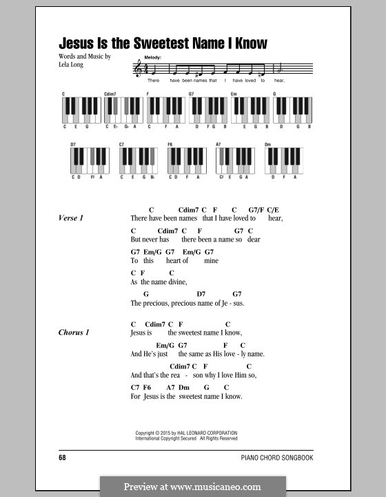 Jesus is the Sweetest Name I Know: Lyrics and chords by Lela Long