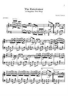 The Entertainer, for Piano: For a single performer by Scott Joplin