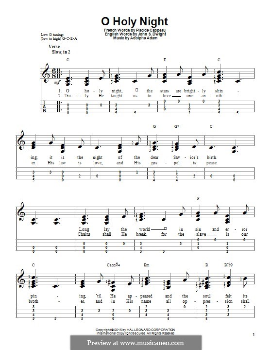 Instrumental version (Printable scores): For ukulele by Adolphe Adam