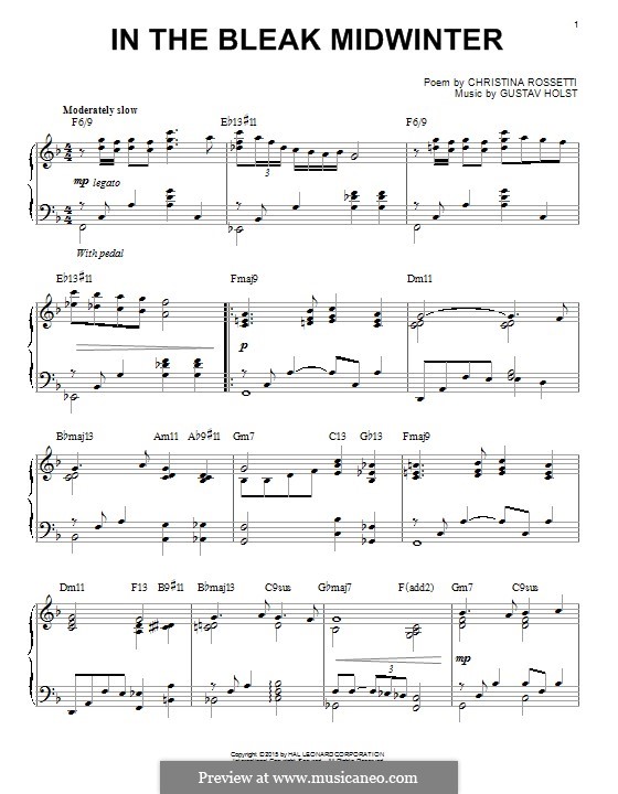 Piano version: Jazz version by Gustav Holst