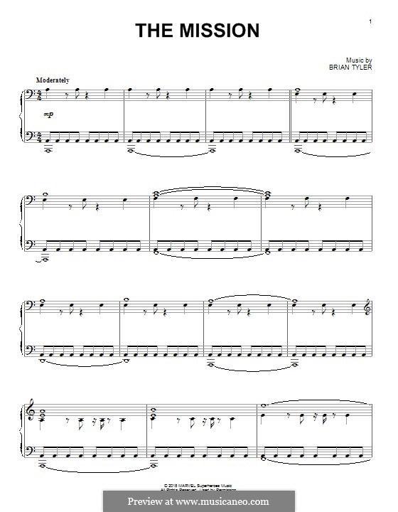 The Mission (from Avengers: Age of Ultron): For piano by Brian Tyler
