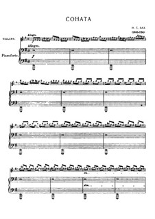 Sonata for Violin and Basso Continuo in E Minor, BWV 1023: Arrangement for violin and piano by Johann Sebastian Bach