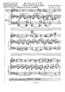 Andante per Corno e Piano, Op.101 No.2: Andante per Corno e Piano by Alexey Kurbanov