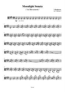 Movement I: For string quartet – viola part, Ор.7 No.3 by Ludwig van Beethoven