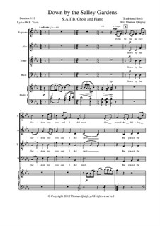Down By the Sally Gardens: SATB and piano by folklore