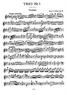 Piano Trio No.1 in B Flat Major, Op.37: Violin and viola parts by Ignaz Lachner