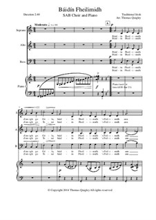 Báidín Fheilimidh: SAB choir and piano by folklore