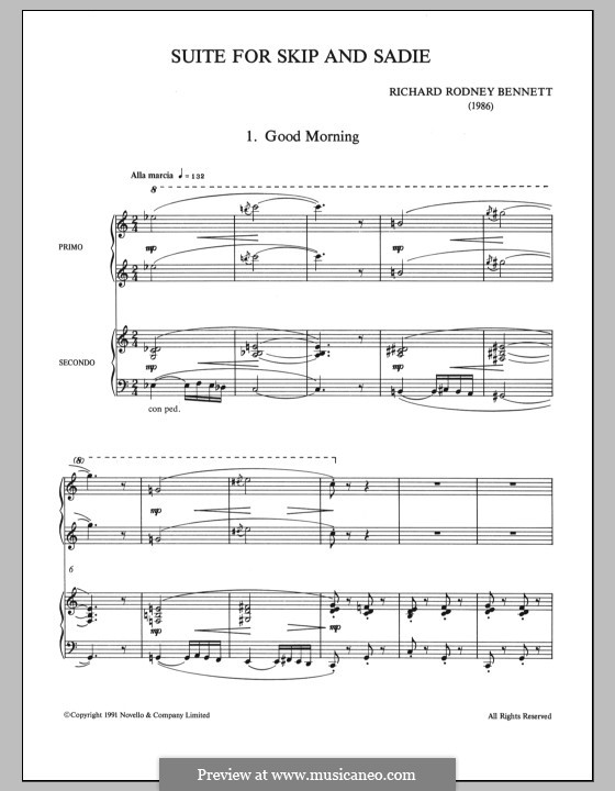 Suite for Skip and Sadie: For piano by Richard Rodney Bennett