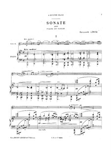 Sonata for Violin and Piano in G Major: Score by Guillaume Lekeu