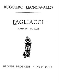 Pagliacci: Prologue by Ruggero Leoncavallo