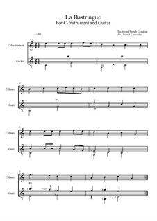 La Bastringue: For C-instrument and guitar (C-Dur) by folklore