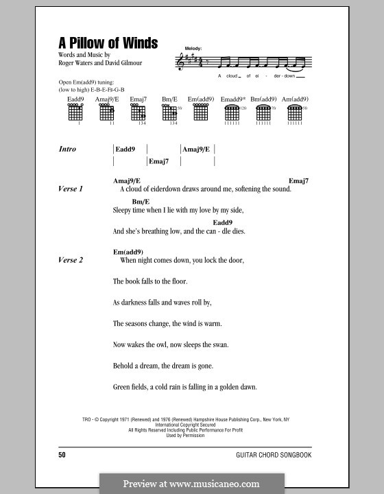 A Pillow of Winds (Pink Floyd) by D. Gilmour, R. Waters on MusicaNeo