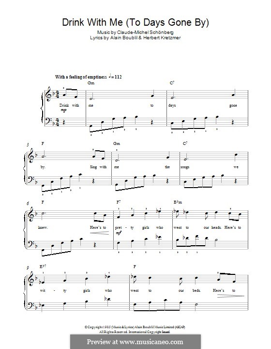 Drink With Me (To Days Gone By) (Les Miserables) by