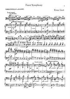 Faust Symphony, S.108: Cello and double bass part by Franz Liszt