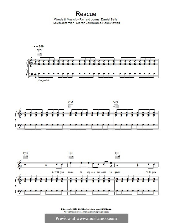 Rescue (The Feeling): For voice and piano (or guitar) by Paul Stewart, Ciaran Jeremiah, Daniel Sells, Kevin Jeremiah, Richard Jones