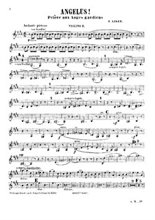 Angelus! Prière aux anges gardiens, S.378: Violin II part by Franz Liszt