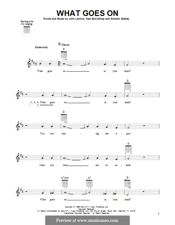 What Goes on? (The Beatles): For guitar with tab by John Lennon, Paul McCartney, Ringo Starr